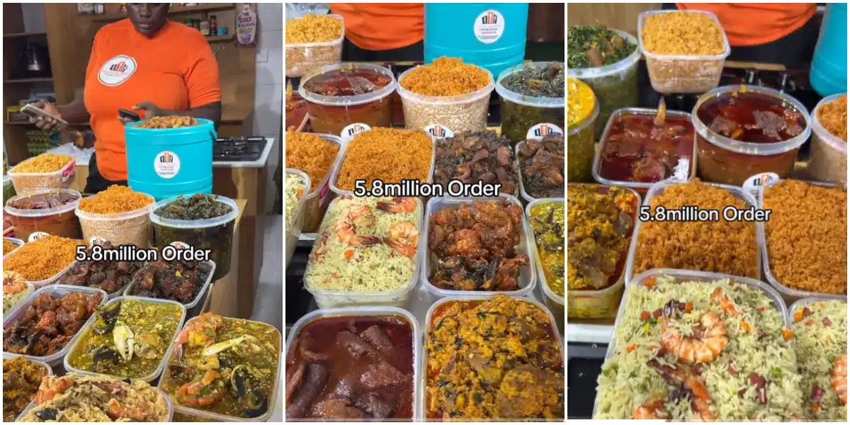 The woman astounds everyone by showcasing the N5.8 million meal she prepared for a client.