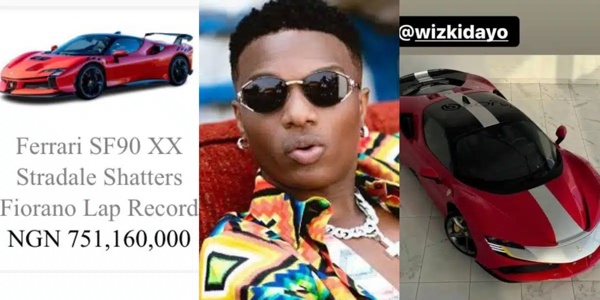 A Nigerian man reveals the true cost of the Ferrari SF90 that Wizkid purportedly purchased for ₦1.4 billion in “Ola of Lagos reap am.”