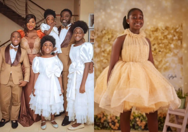 As her first daughter turns eleven, Mercy Johnson prays, “Purity Is 11, Thank You Lord.”