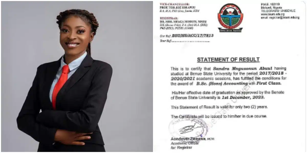 “5.0/5.0 CGPA” – A Nigerian woman astounds everyone with her outstanding performance and flawless CGPA in accounting.