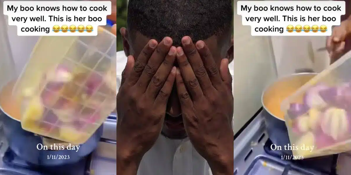 “What is this?” A Nigerian man disrupts the internet by showcasing his culinary prowess and preparing soup with an entire bowl of raw onions.