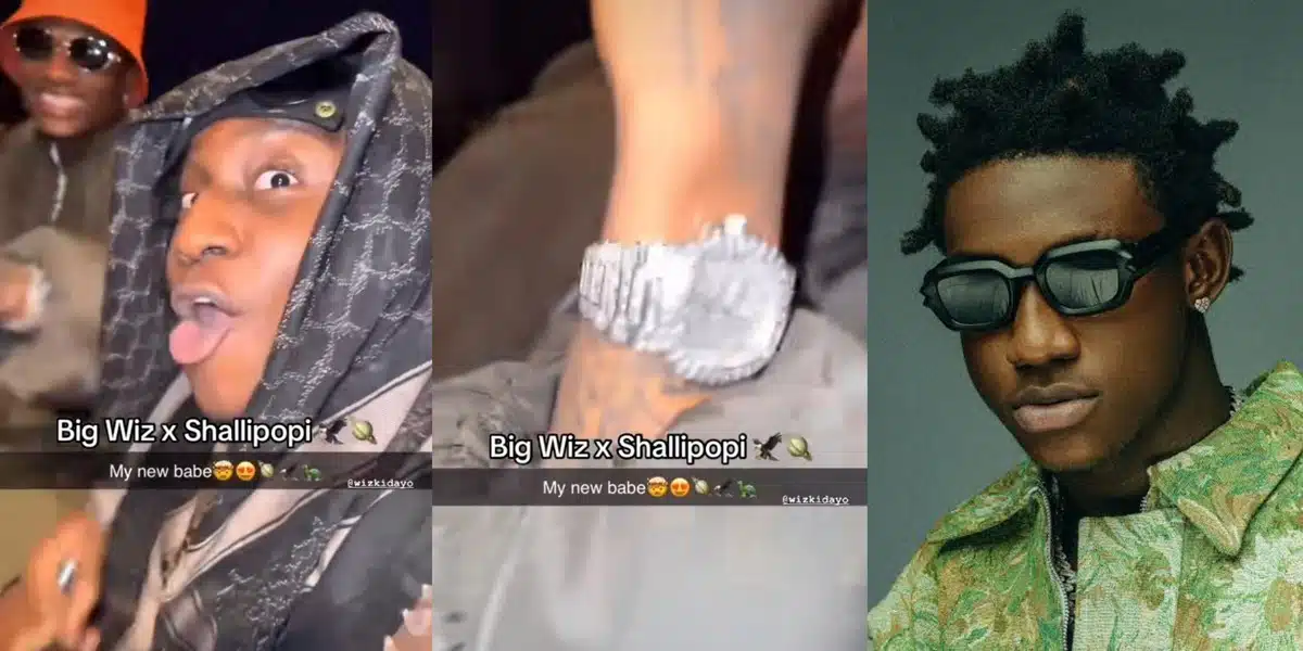 250, 300, or 10,000 dollars? Wizkid claims that he’s shy as Shallipopi asks how much his wristwatch is worth while keeping the camera on.